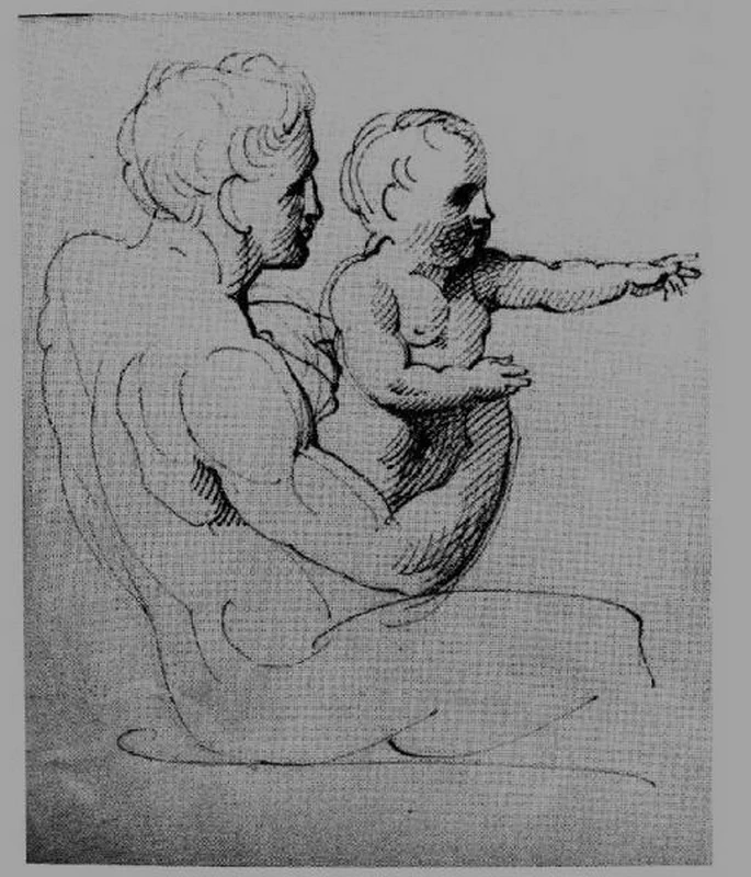 Uomo seduto con bambino - Civiche Raccolte d'Arte di Palazzo Marliani Cicogna
